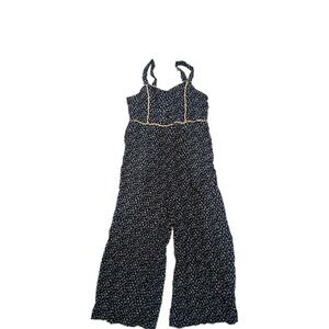 Madewell Flora Romper/Jumper Womens 6 Black Wide Leg Loose Fit Gauze Casual